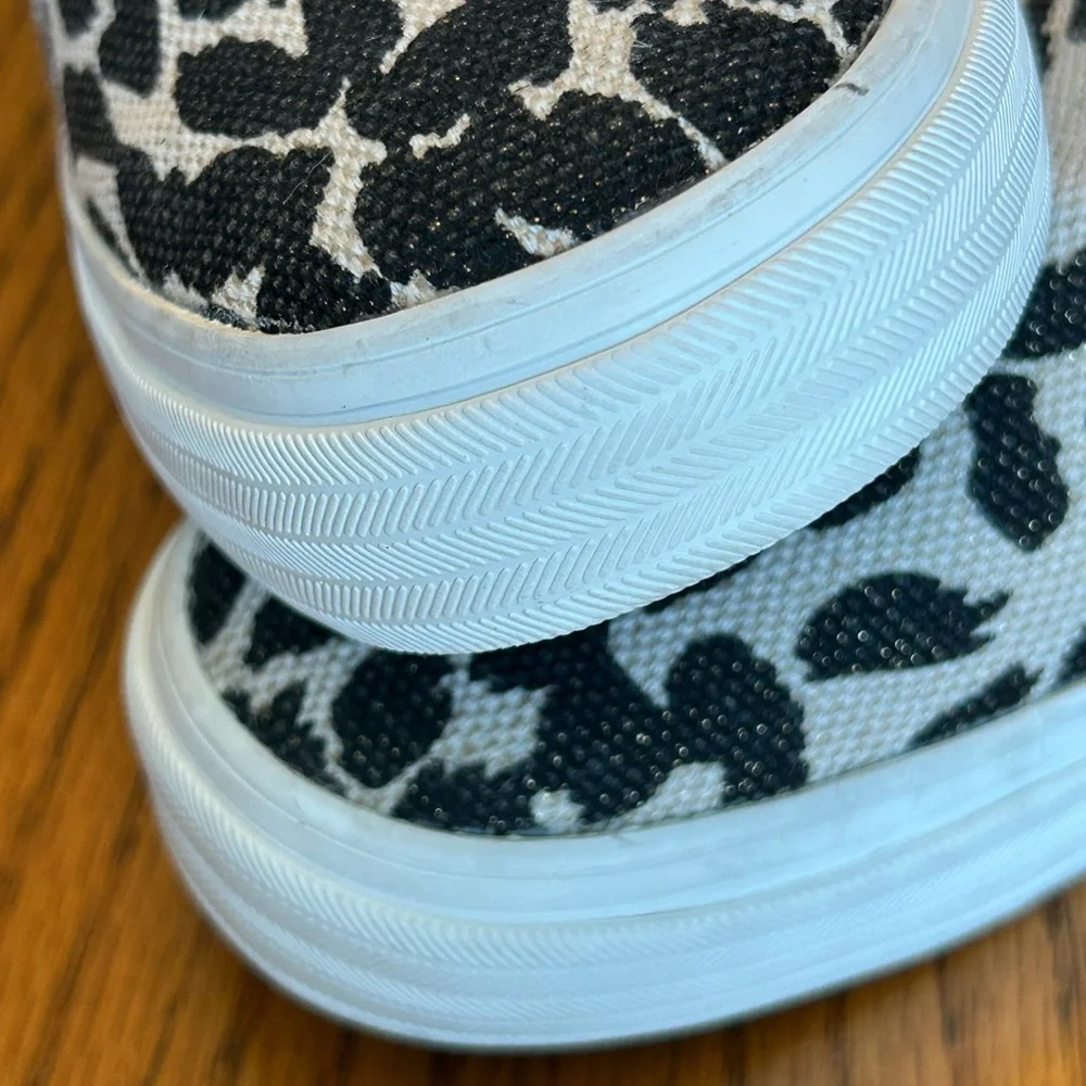 Keds Brown and Cream Animal Print Canvas Slip-On Sneakers Size 8 - Picture 10 of 11